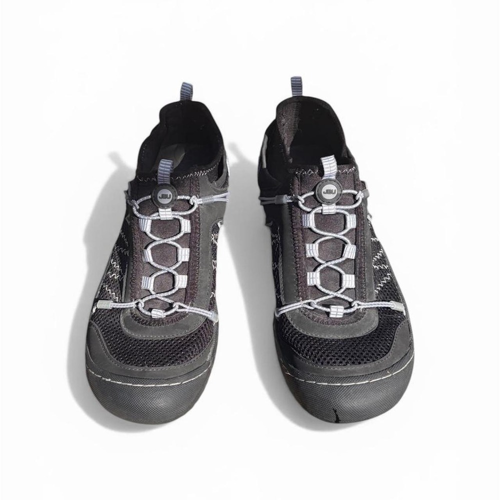 JBU Jambu Women Slip On Sneakers Mesh Bungee Lace Walking Shoes Black Grey